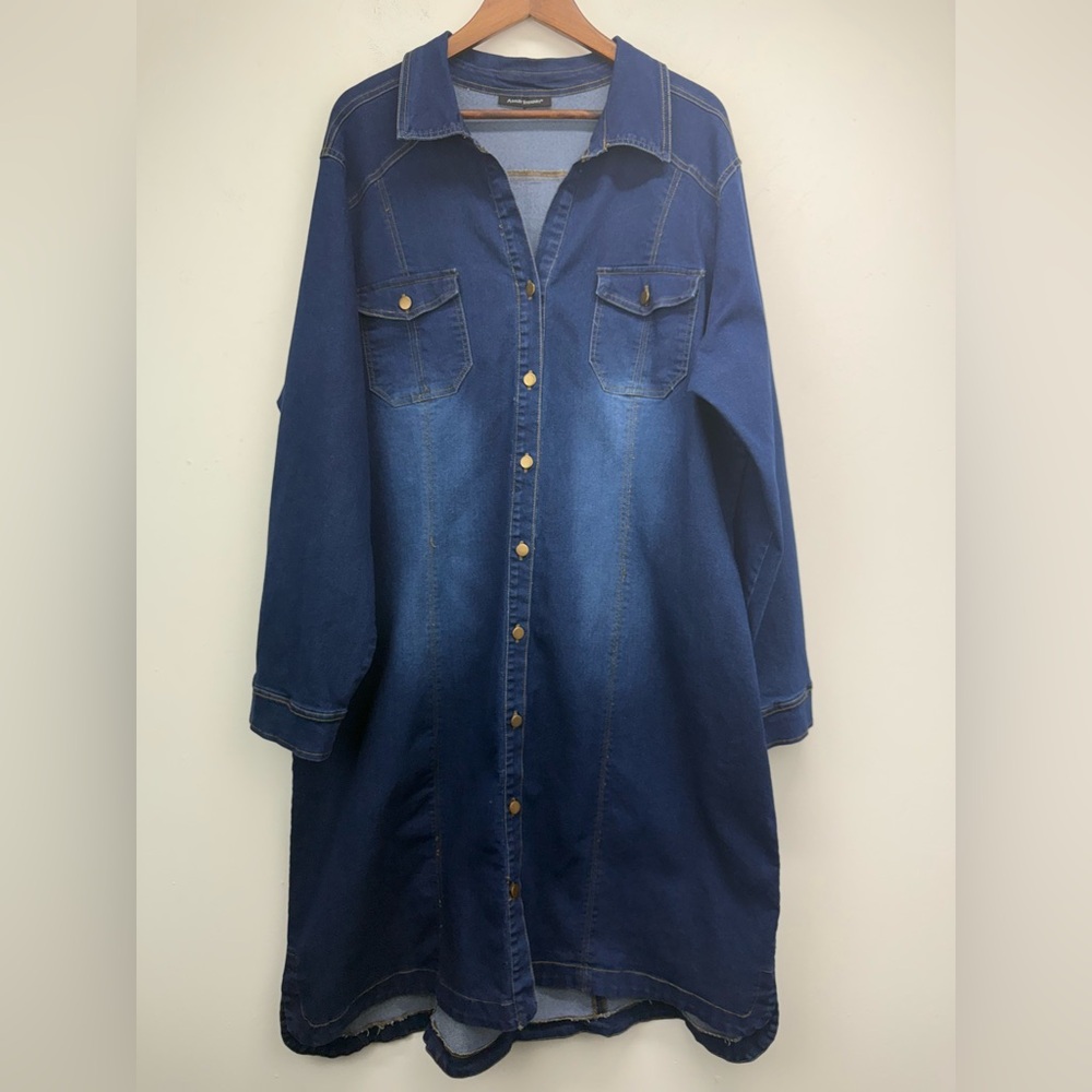 Dark Blue Denim Shirt Dress Size 3x